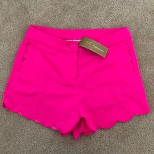Hot pink scalloped shorts small NWT